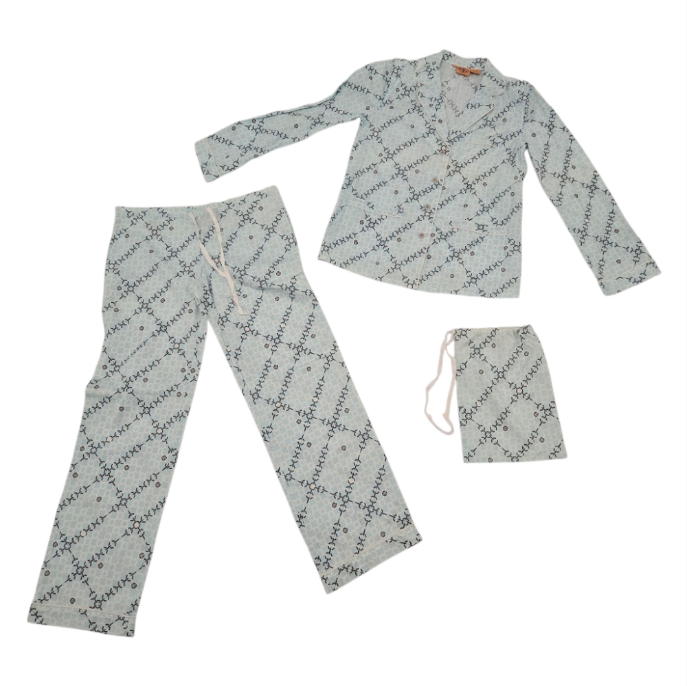 Tory Burchl‎ LOGO Cotton Pajama Set Sz Small